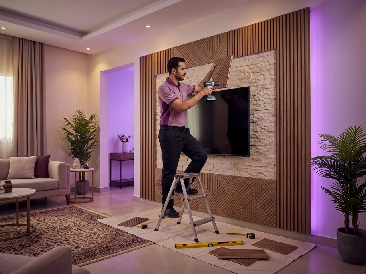 Installing a decorative TV background service