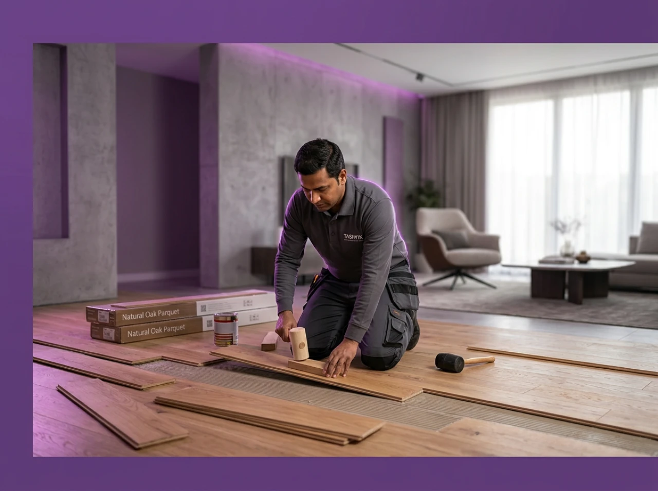Service pose de parquet en bois naturel