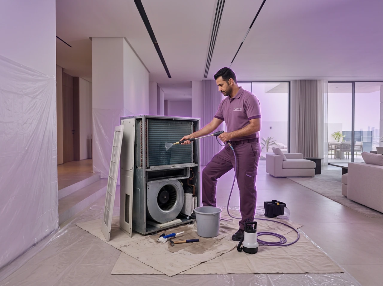Central air conditioning washing service