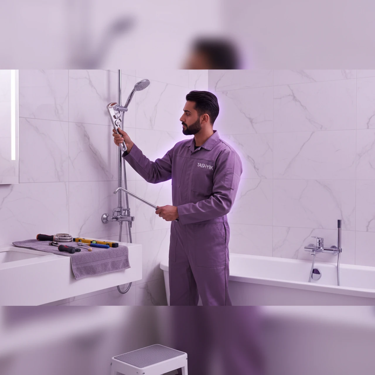 Service Installation d'une colonne de douche de raccordement