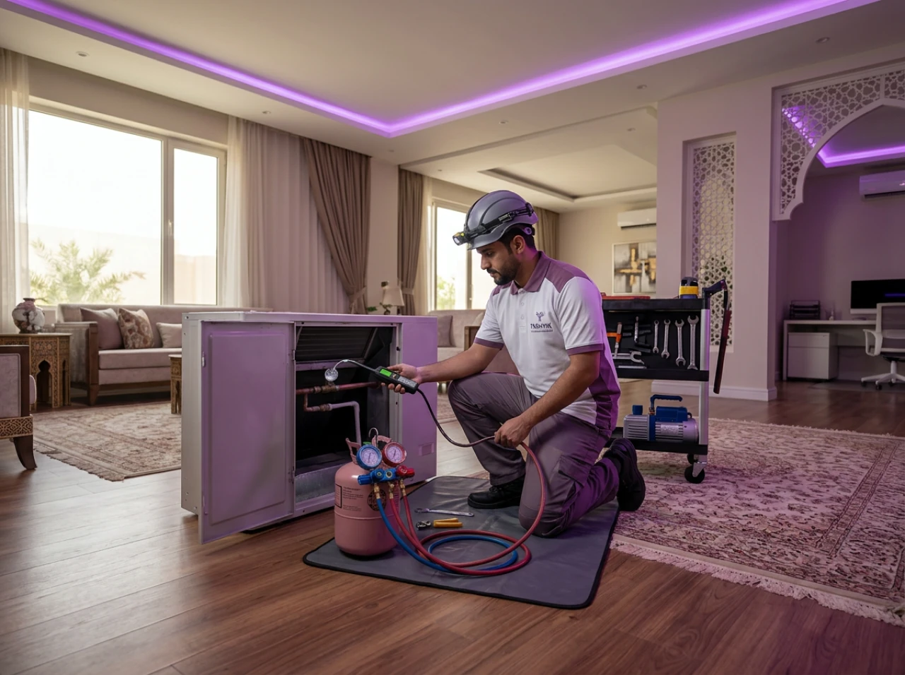 Repairing a Freon leak service