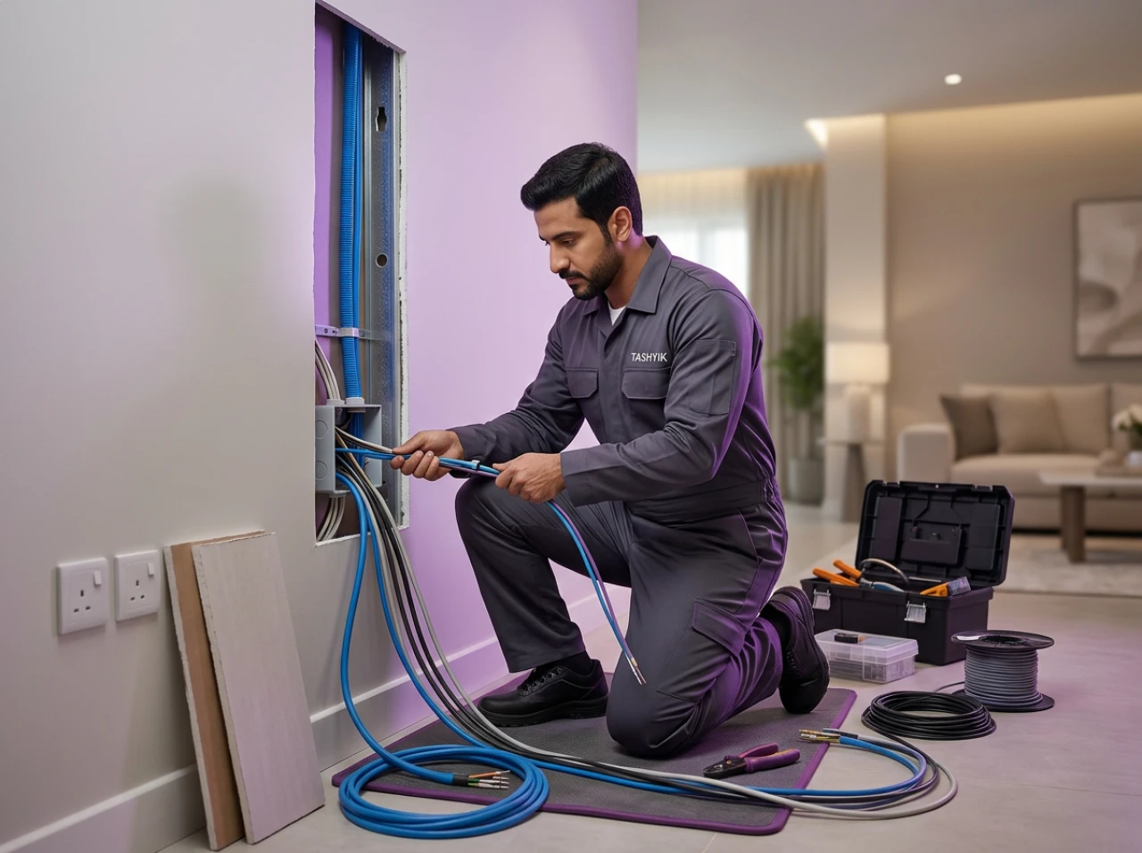 Service Nouveau câblage à l'intérieur du mur
