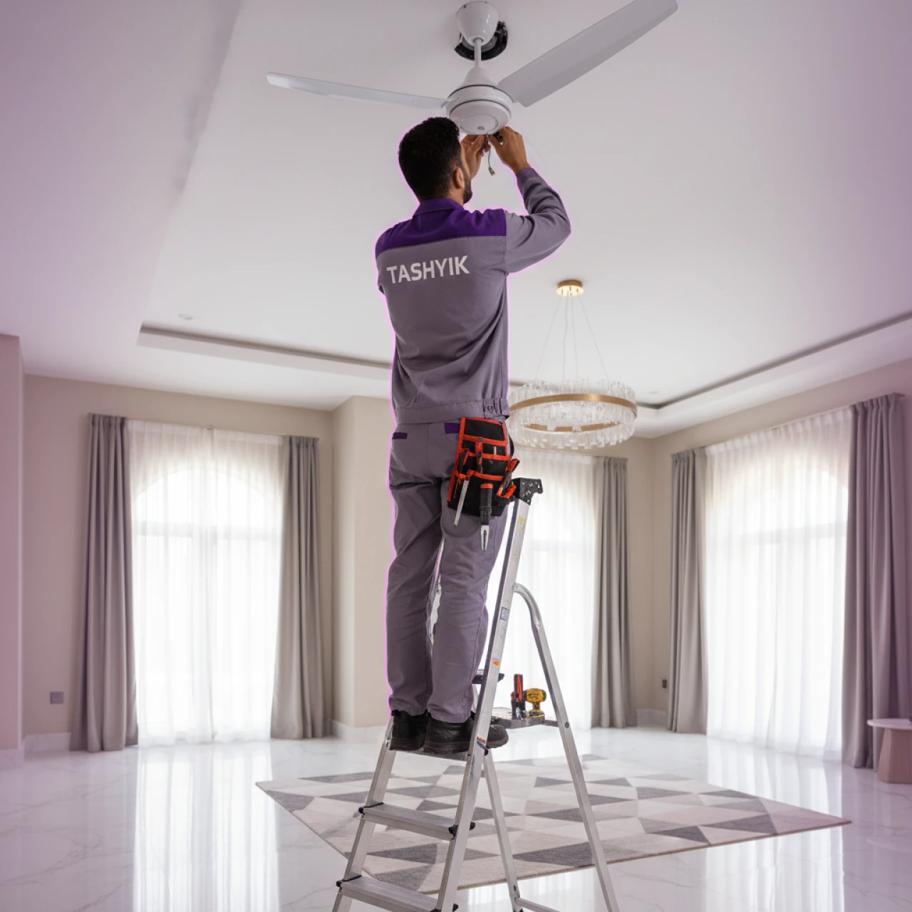 Installing a ceiling fan service