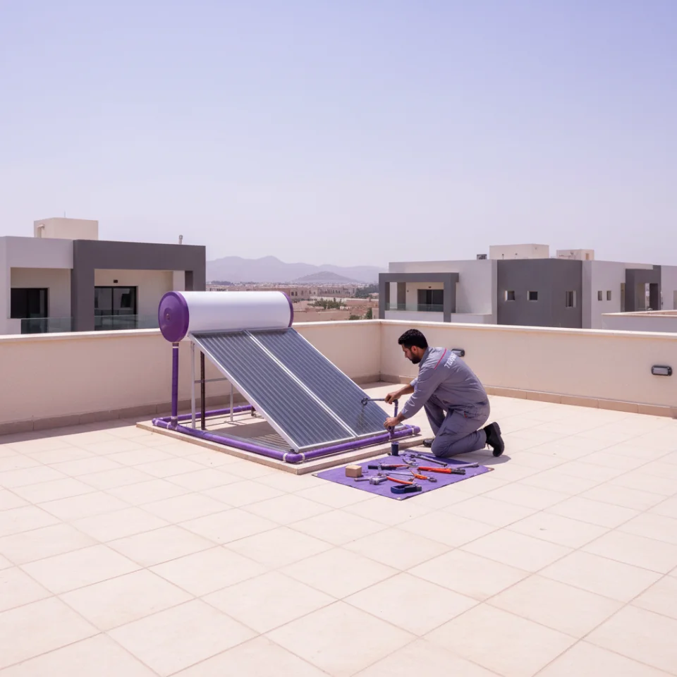 تركيب سخان مياه شمسي