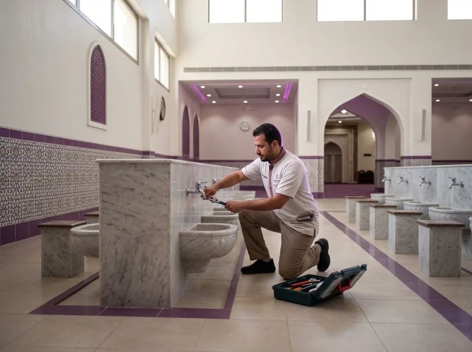 صيانة سباكة المسجد والمواضئ
